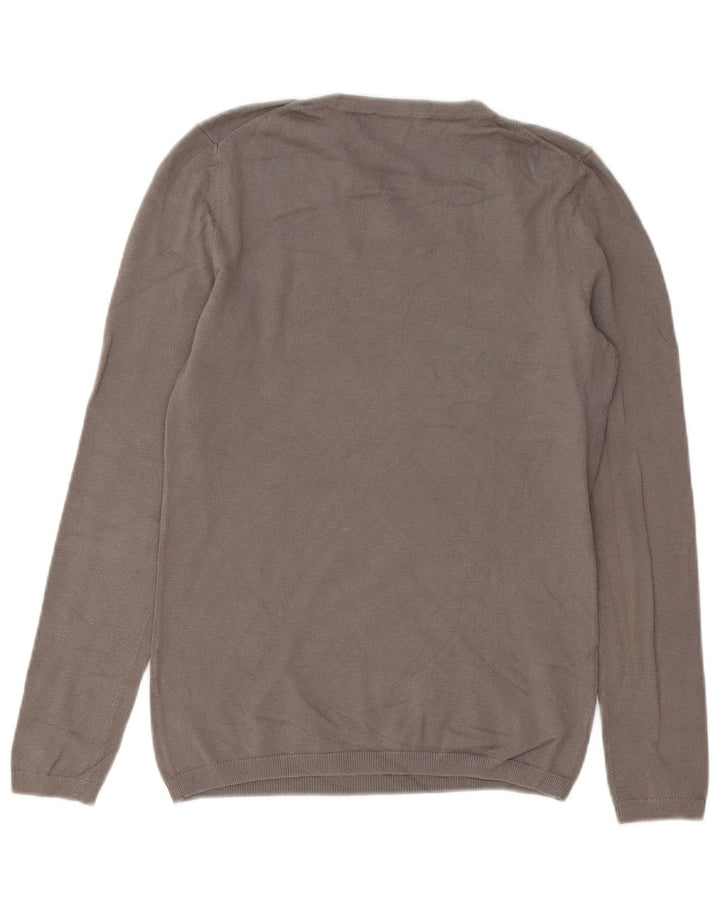 TOMMY HILFIGER Womens Crew Neck Jumper Sweater UK 10 Small Grey