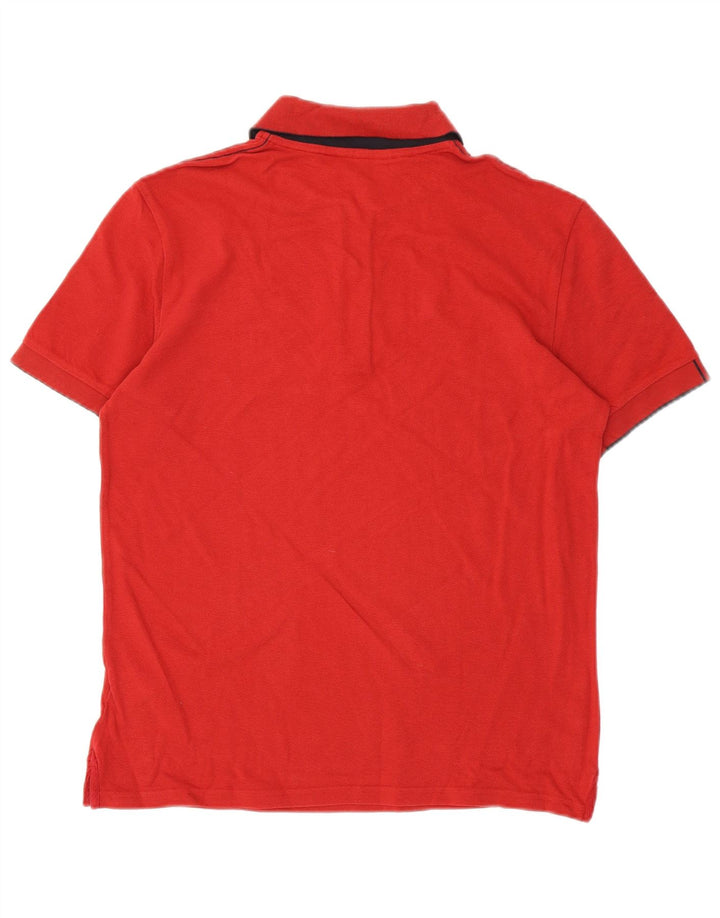TRUSSARDI Mens Polo Shirt Medium Red Cotton