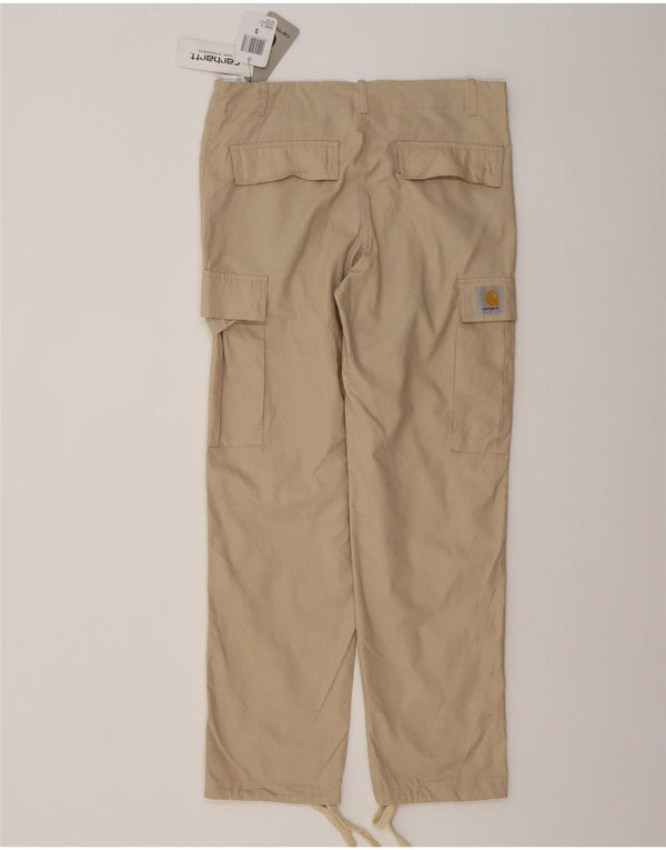Carhartt Mens Straight Cargo Trousers Small W29 L30 Beige Cotton