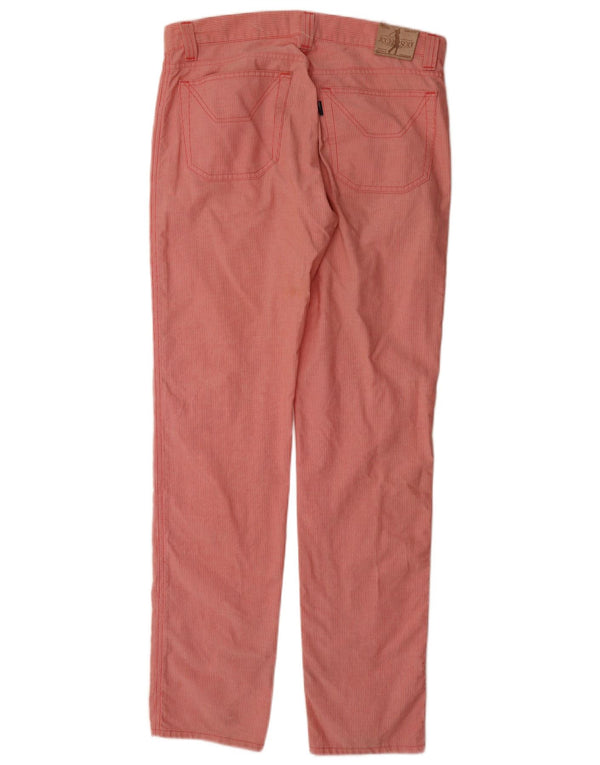 Jeckerson Pantalon décontracté droit pour femme W33 L34 Rouge en coton à fines rayures