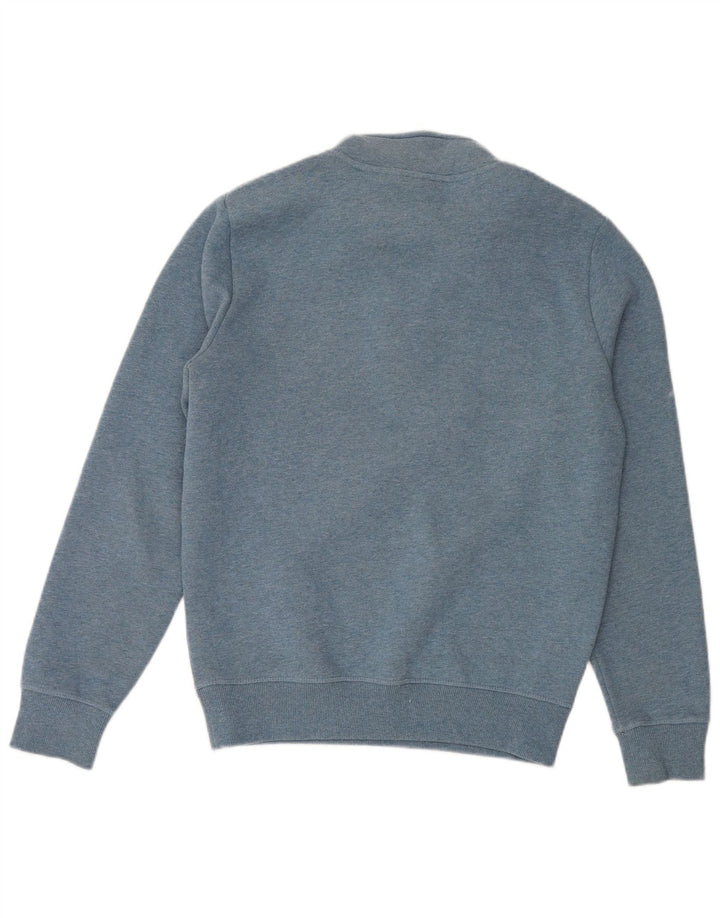 Superdry Mens Zip Neck Sweatshirt Jumper Small Blue Cotton