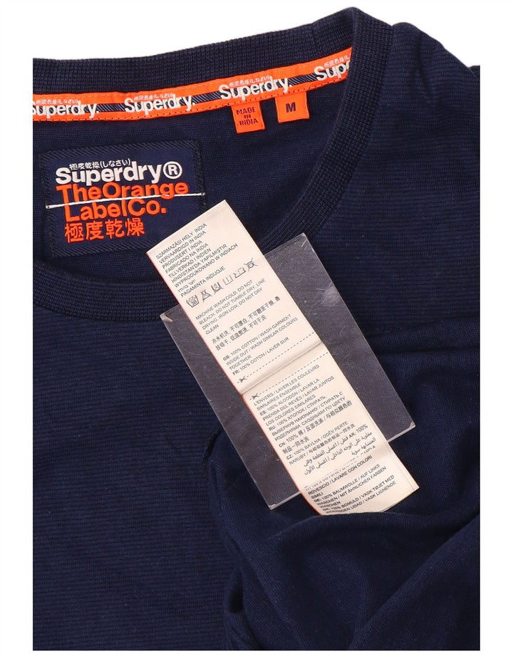 SUPERDRY Mens T-Shirt Top Medium Navy Blue Cotton