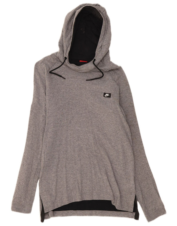 Felpa con cappuccio oversize da donna Nike UK 10 piccola in cotone grigio
