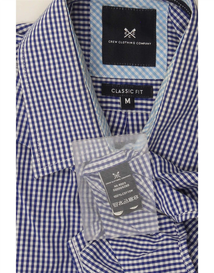 Crew Clothing Mens Classic Fit Shirt Medium Navy Blue Gingham Cotton