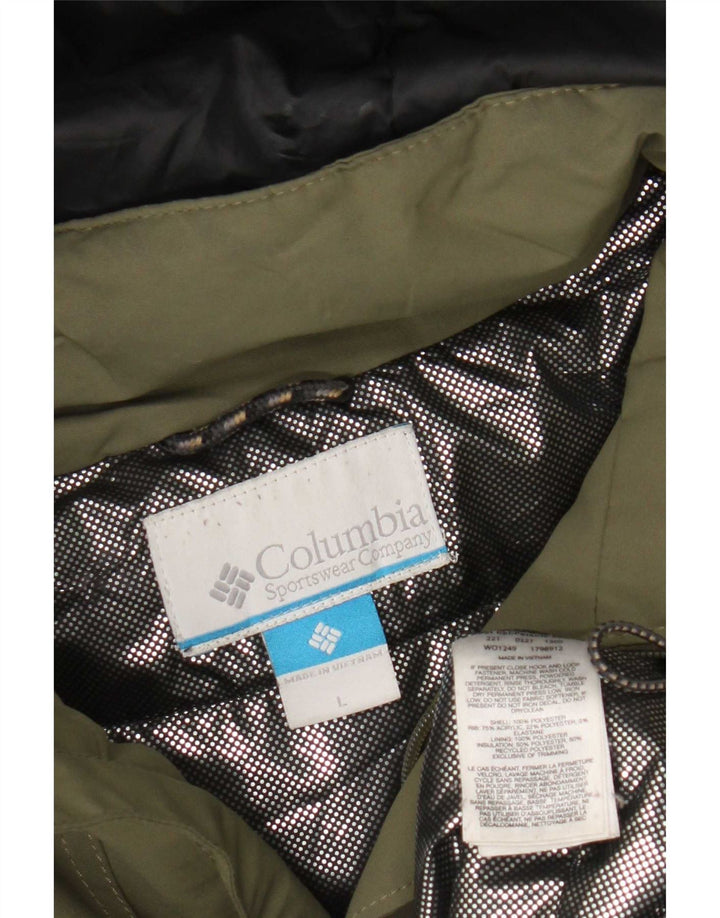Columbia Mens Hooded Windbreaker Coat UK 40 Large Khaki Polyester