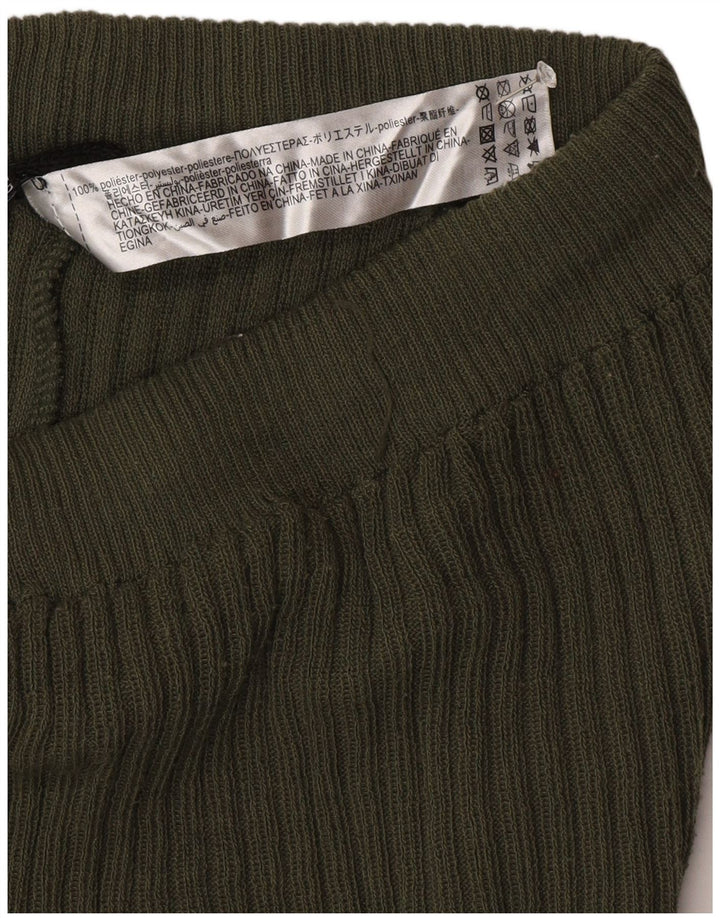 Damskie legginsy Zara Knit Flare UK 12, średni zielony poliester