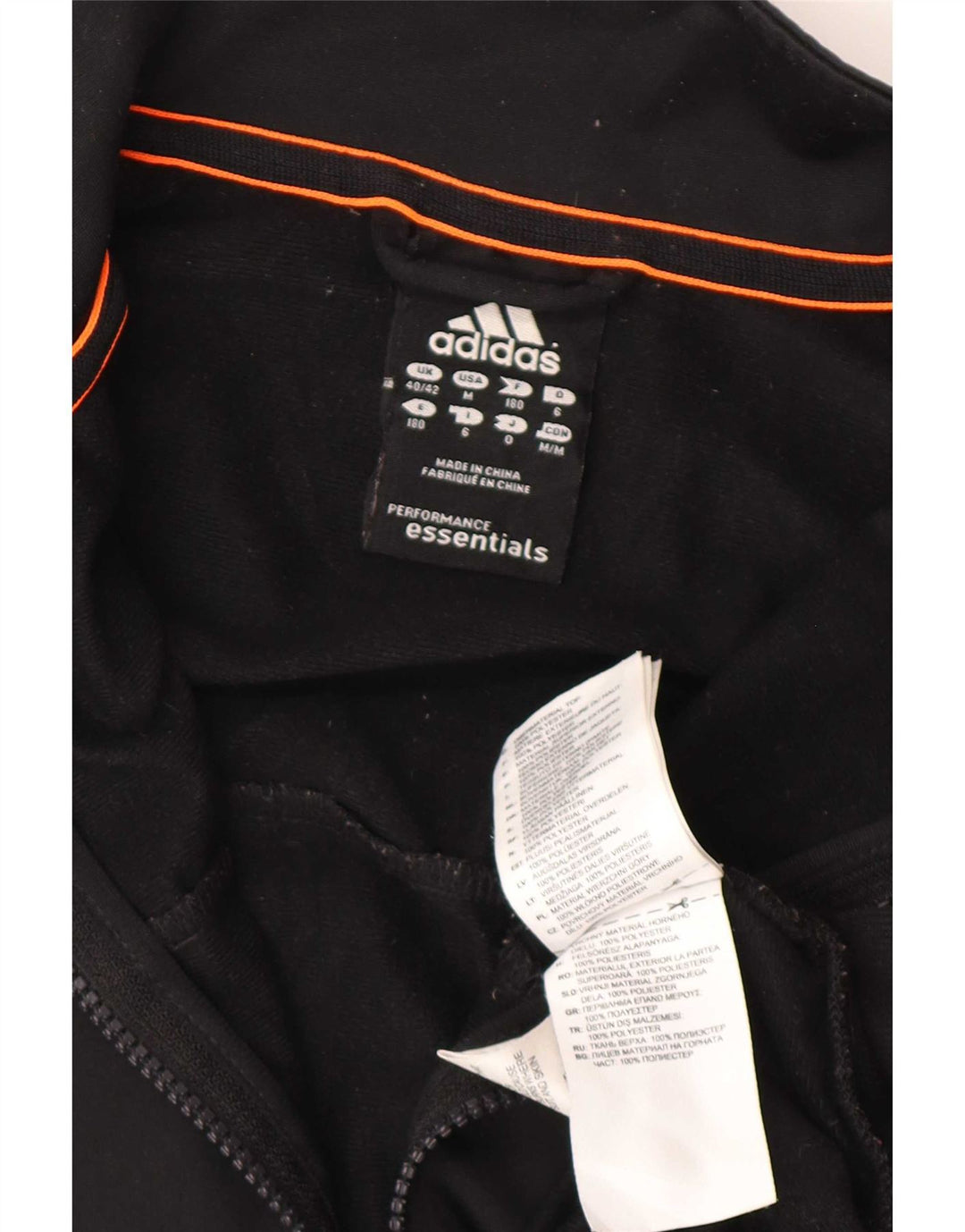 Giacca da tuta da uomo Adidas UK 40/42 Medium Nero Poliestere