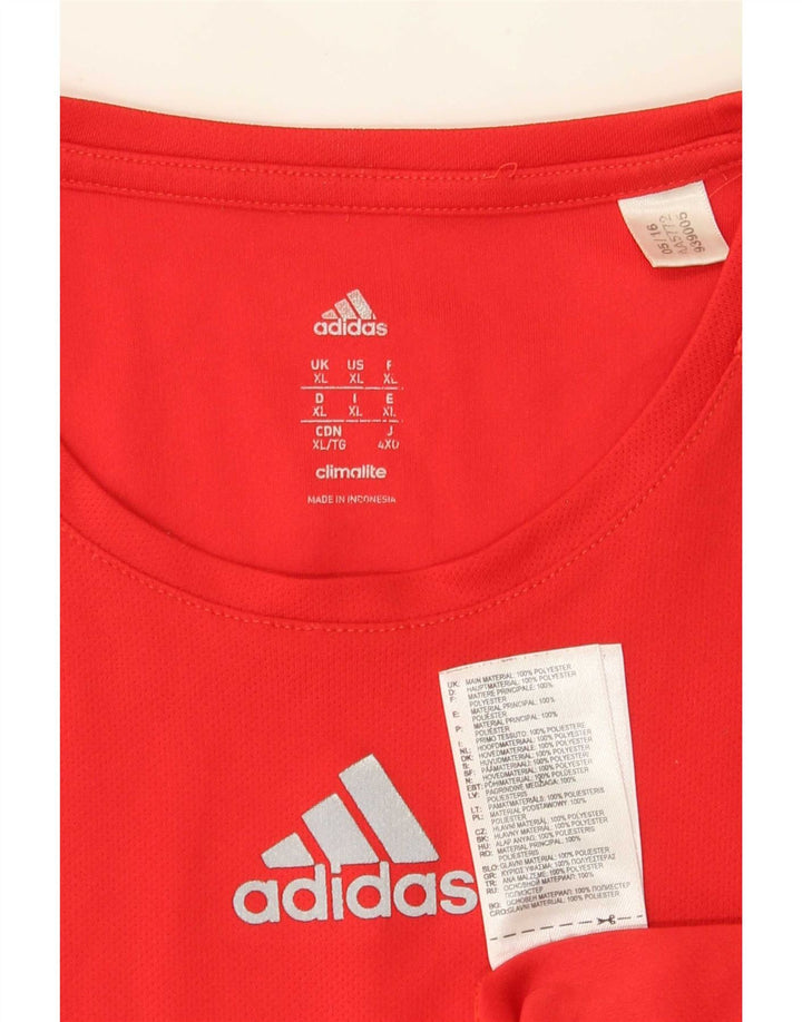 Adidas Herre Climalite T-Shirt Top XL Rød Polyester