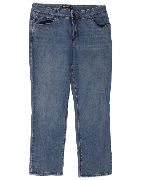 Lee Womens Perfect Fit Straight Jeans US 12 Large W34 L29 Blue Cotton