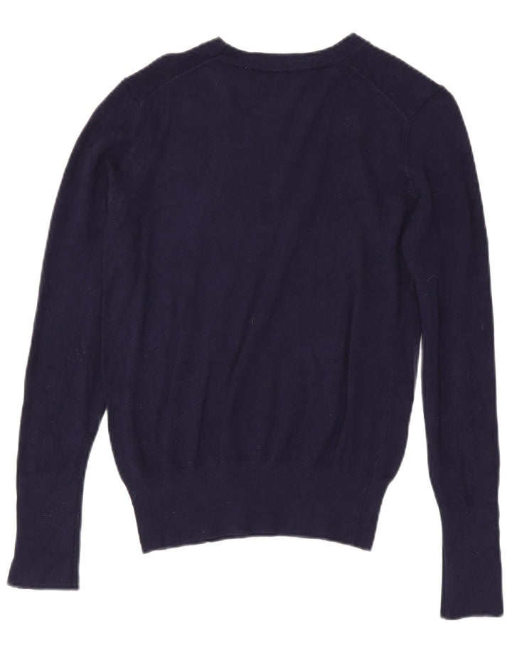 Zara Womens Boat Neck Jumper Sweater UK 12 Medium Navy Blue