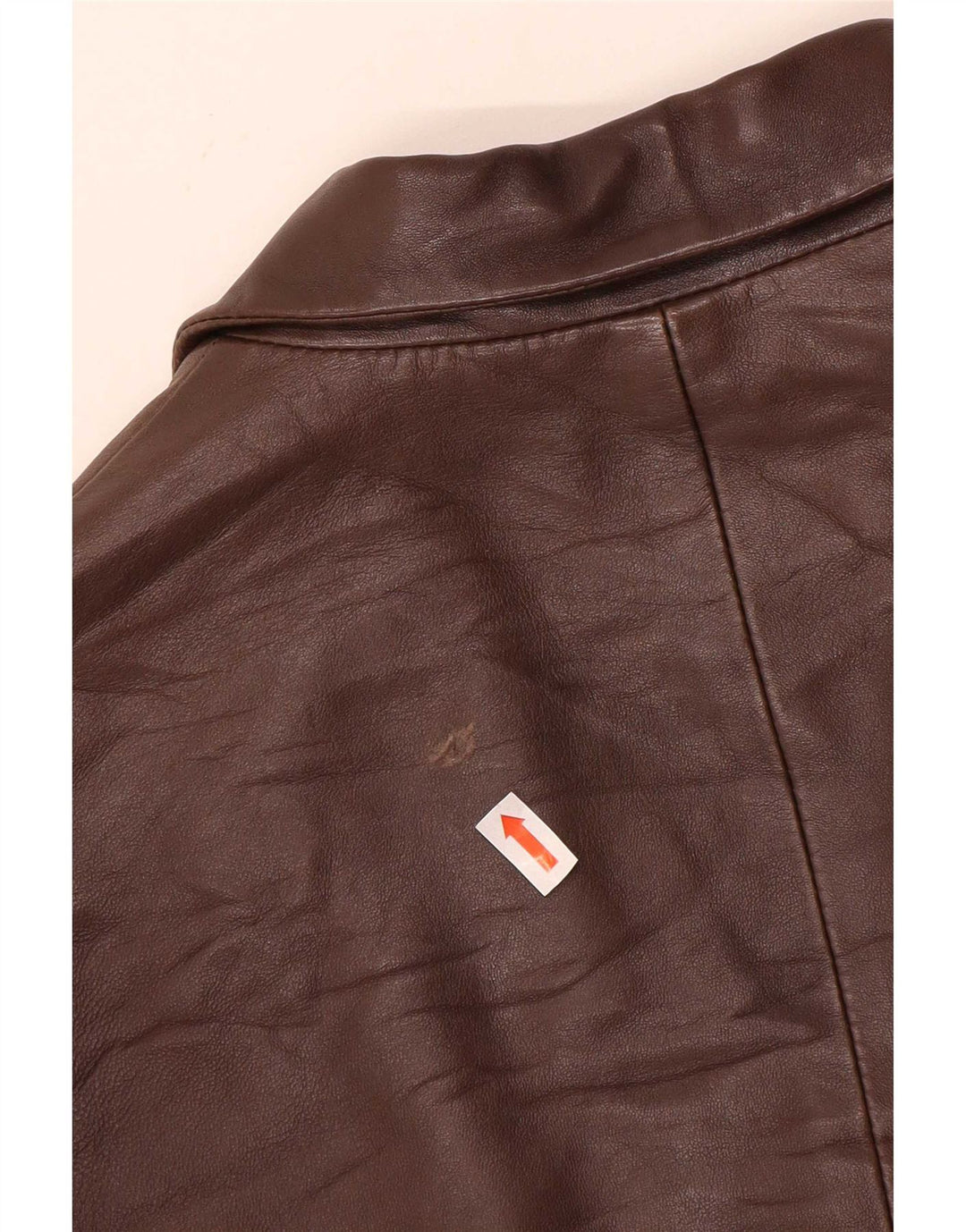 Jaqueta blazer feminina de couro com 3 botões Evolution IT 48 XL marrom colorblock