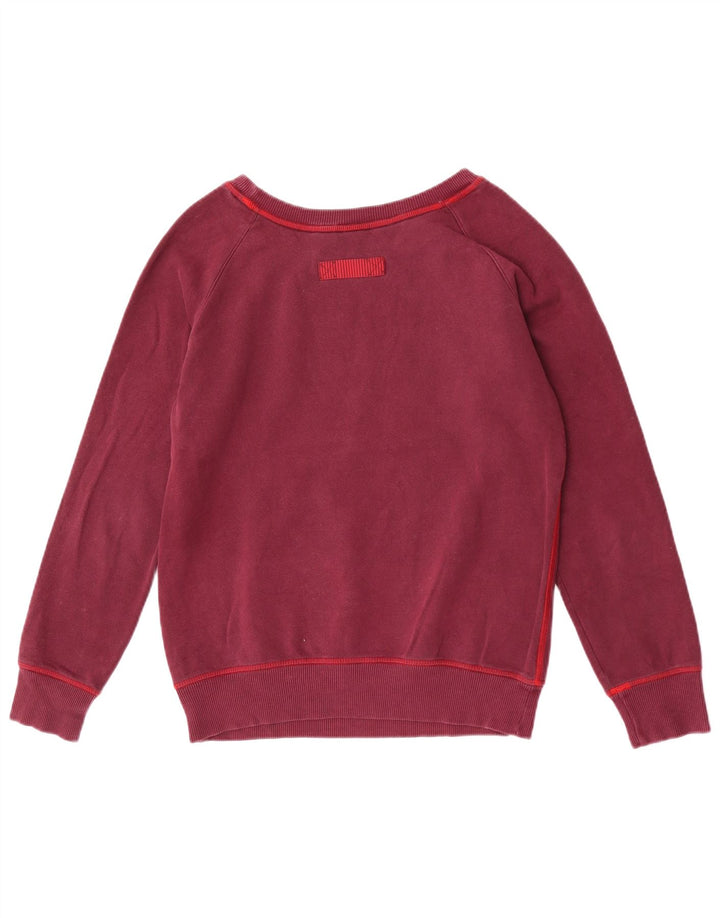 Adidas Womens Graphic Sweatshirt Jumper UK 12 Medium Burgundy