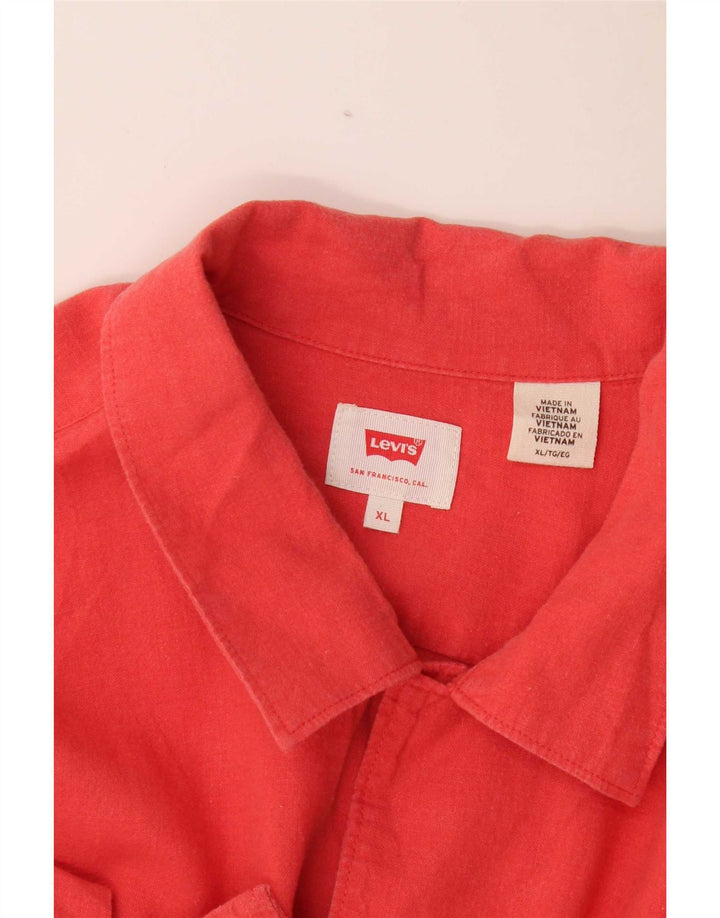 Levi's Mens Short Sleeve Shirt XL Red