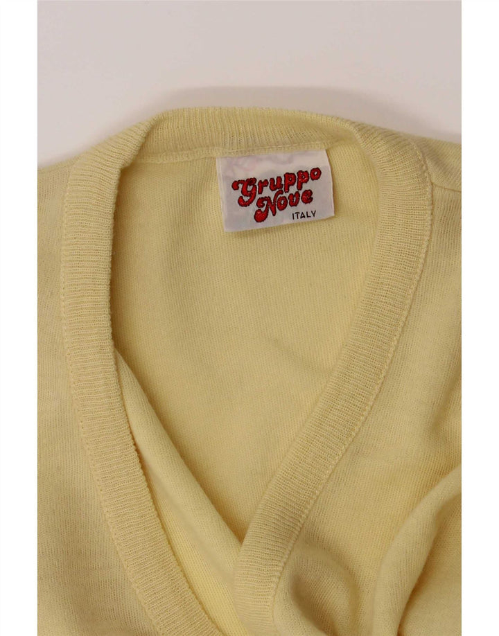 Vintage Mens Vest Tank Top IT 52 Large Yellow