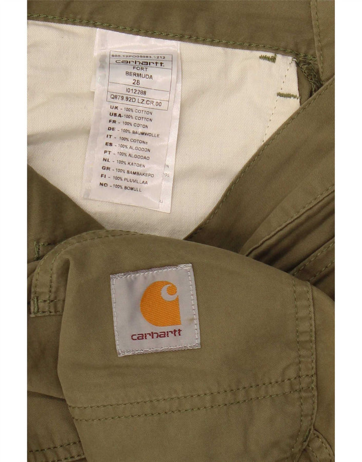 Carhartt Mens Cargo Bermuda Shorts W28 Small Khaki Cotton