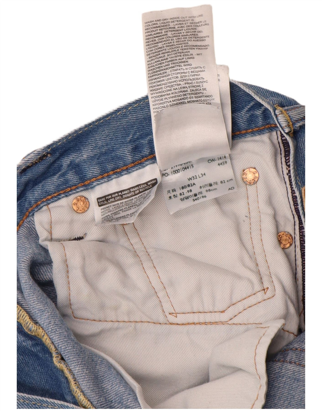 Levi's Uomo 504 Jeans dritti W32 L34 Cotone Blu