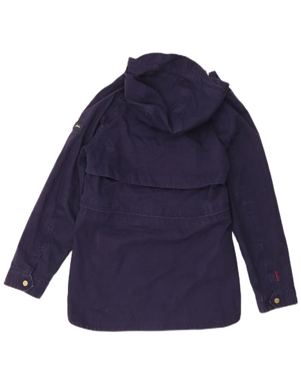 Joules Veste de pluie à capuche pour femme UK 8 Small Bleu marine Coton