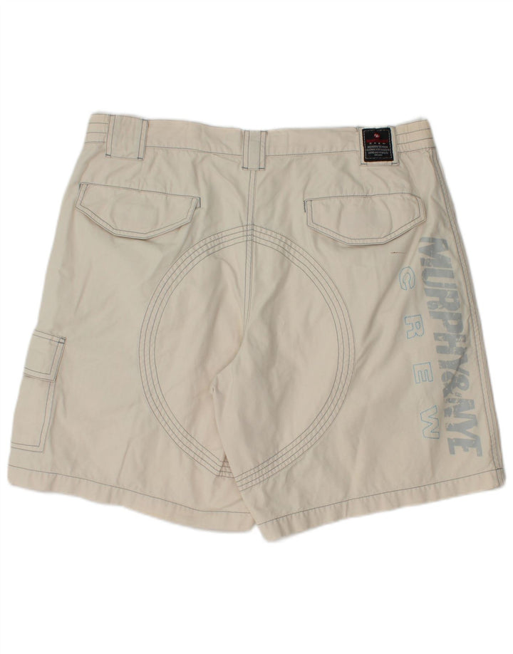Pantaloncini cargo grafici da uomo Murphy & Nye W38 XL cotone bianco