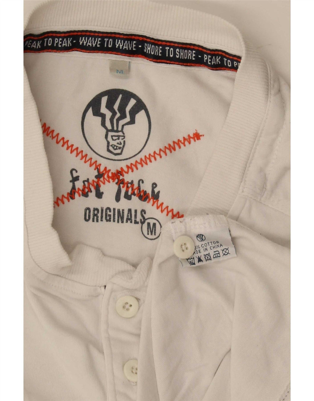 Camiseta para hombre Fat Face Top Medium Blanco Algodón