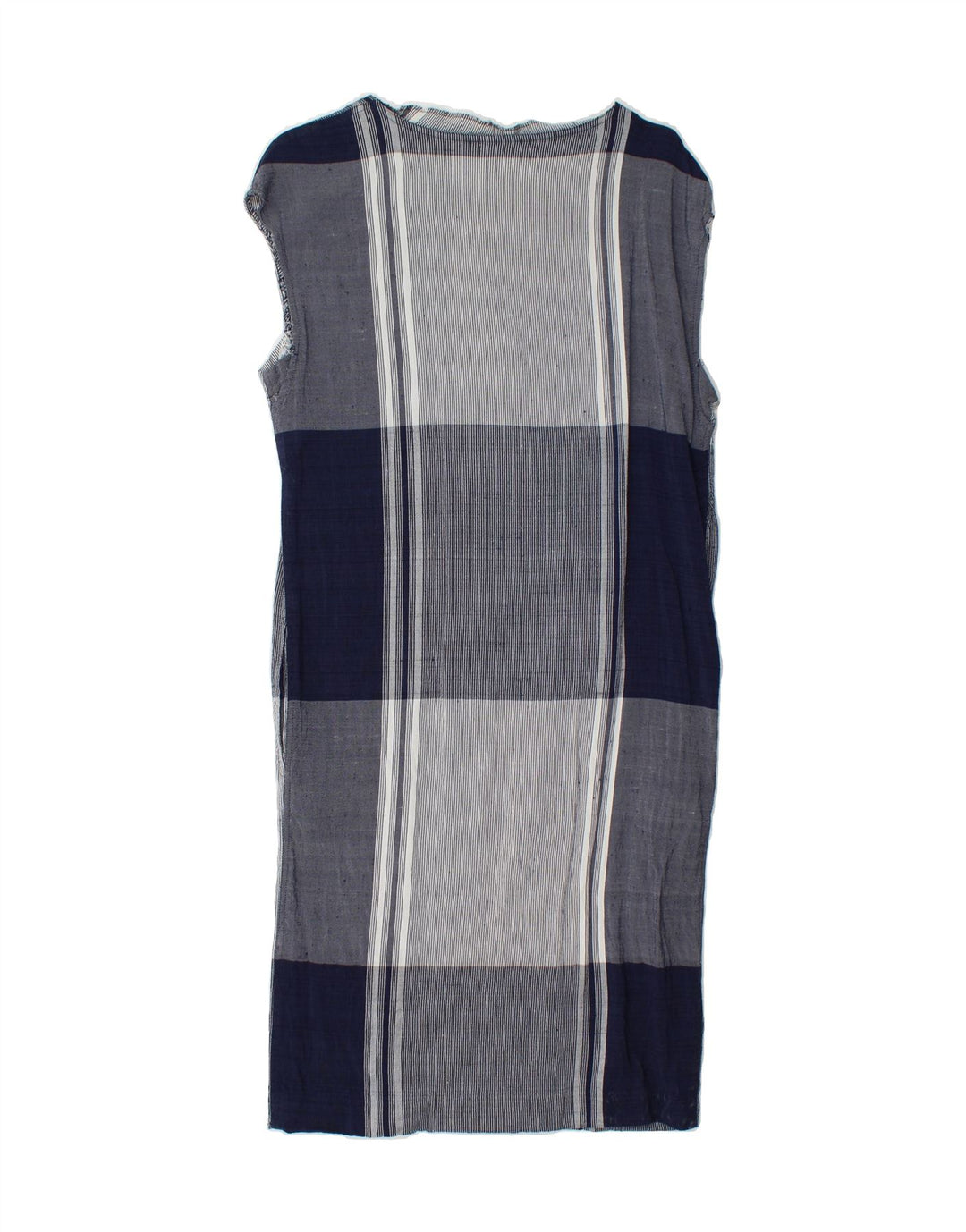 VINTAGE Womens Shift Dress UK 12 Medium Navy Blue Check Viscose Vintage Vintage and Second-Hand Vintage from Messina Hembry 