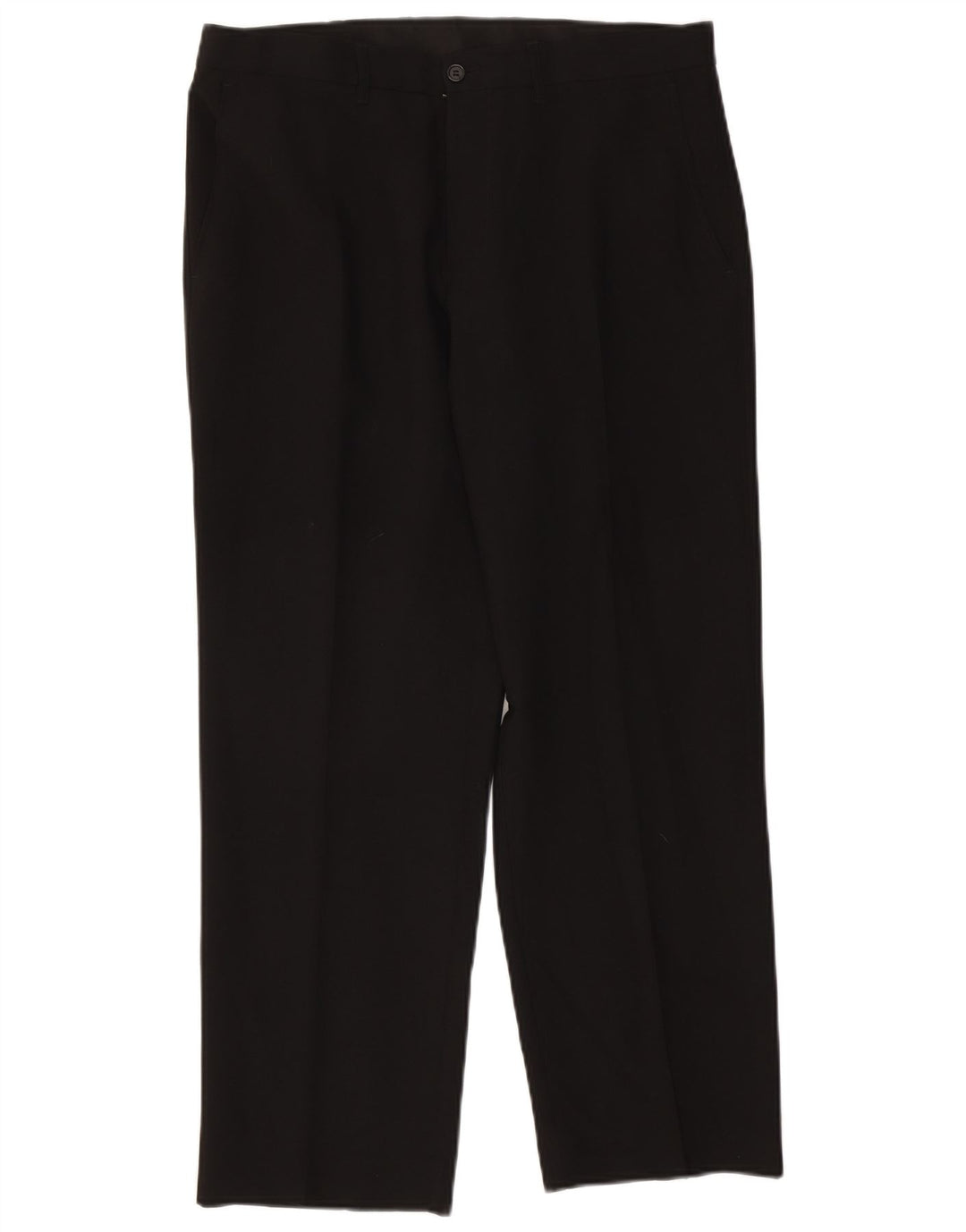 Marks & Spencer Mens Straight Chino Trousers W36 L29 Black Polyester