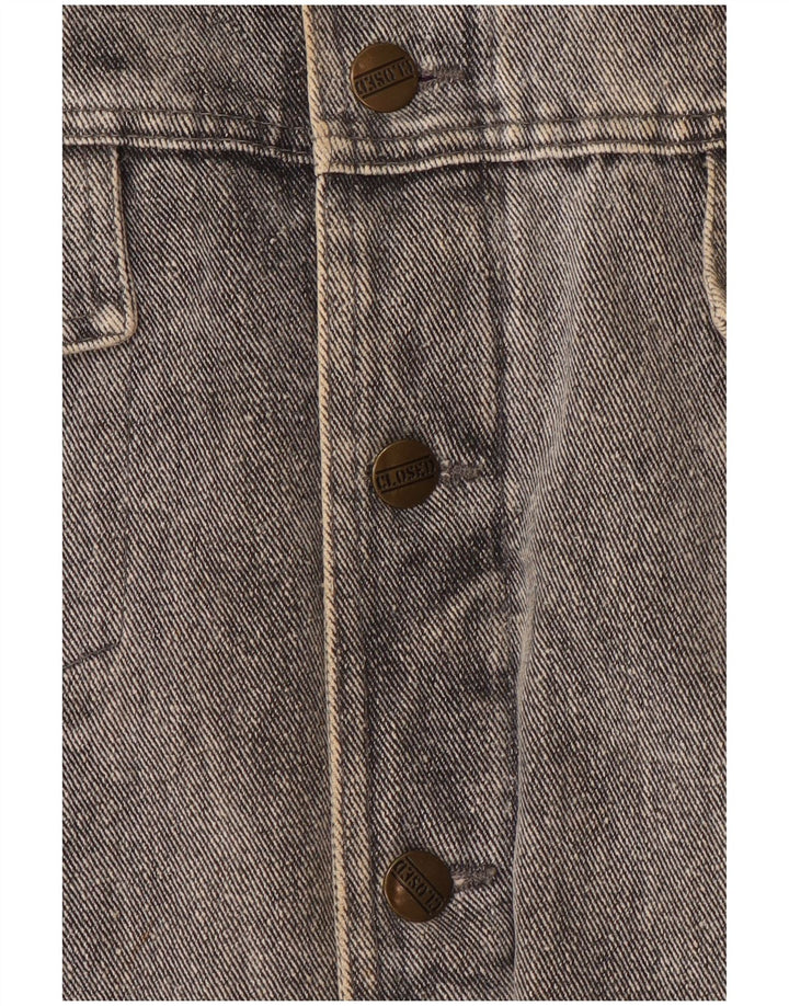 CHIUSO Giacca di jeans oversize da donna UK 14 Large Grigio