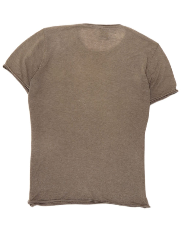 Zara Damen T-Shirt Top UK 10 Small Braun