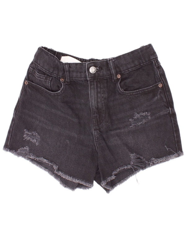 Pantaloncini di jeans invecchiati Zara per ragazze 11-12 anni W24 cotone grigio