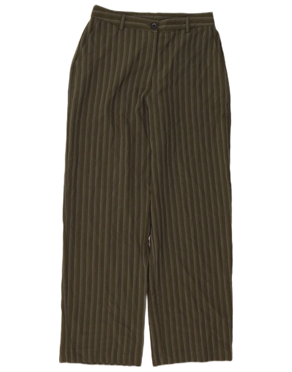 Pantaloni casual a vita alta da donna Topshop UK 8 piccoli W28 L30 a righe verdi
