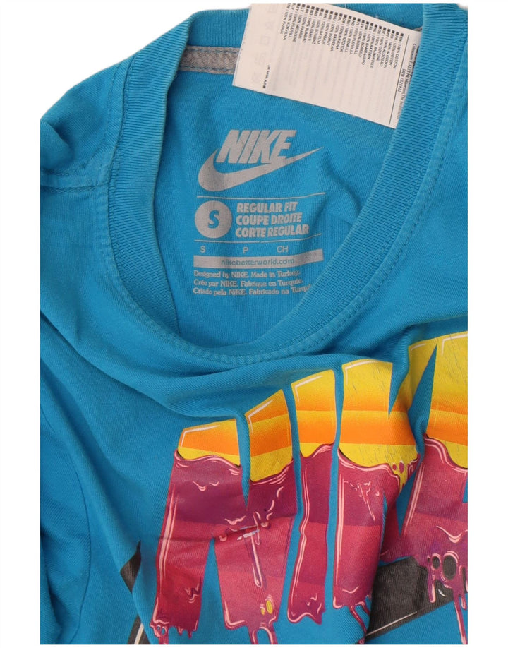 Nike Mens Regular Fit Graphic T-Shirt Top Small Blue Cotton