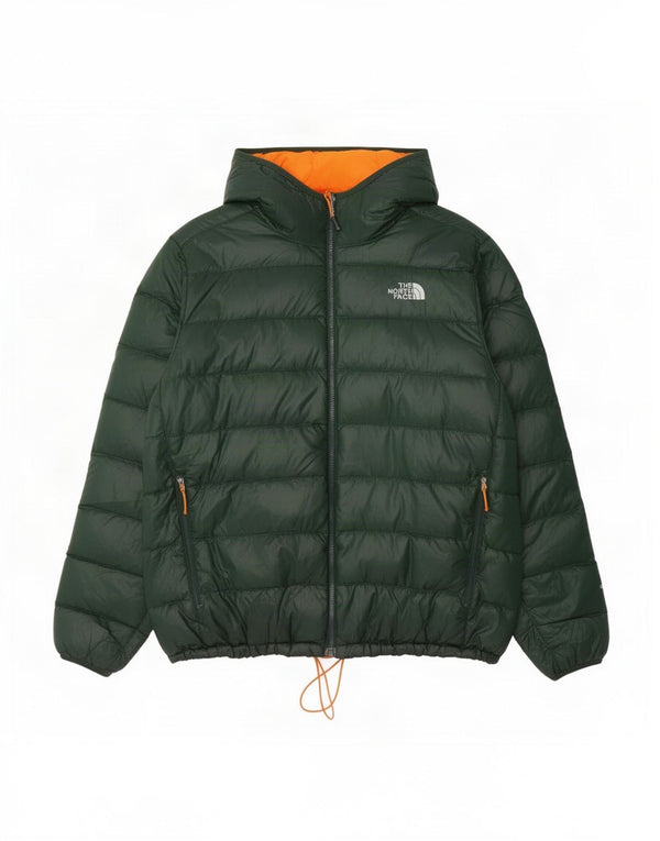 The North Face Mens Hooded Padded Jacket UK 42 XL Green Nylon