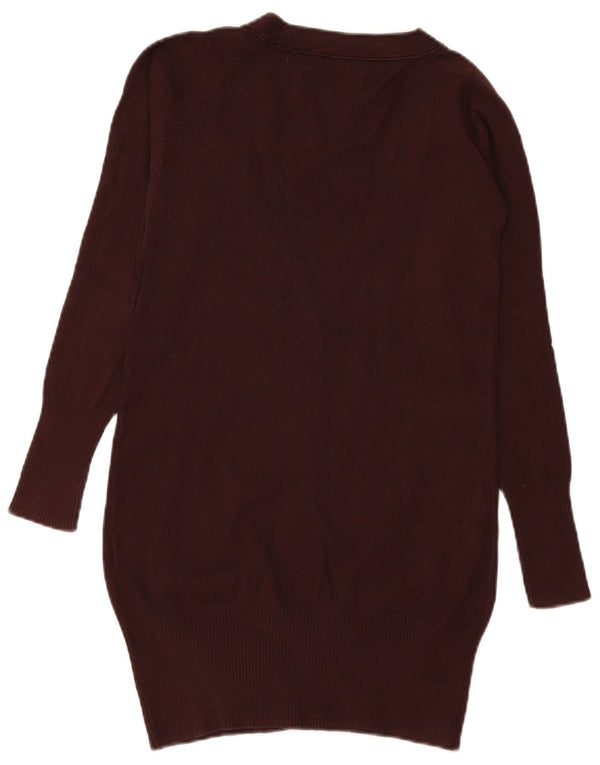 Zara Γυναικείο Ζακέτα Longline UK 10 Small Brown Βαμβακερό