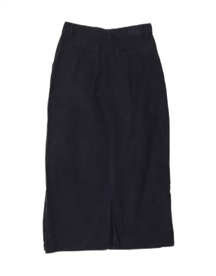 VINTAGE Womens Maxi Skirt Small W27  Navy Blue Cotton Vintage Vintage and Second-Hand Vintage from Messina Hembry 