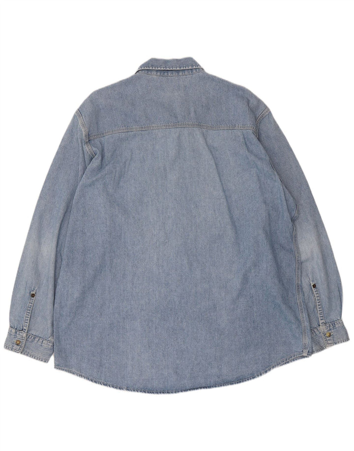 Replay Mens Regular Fit Denim Shirt 2XL Blue Cotton