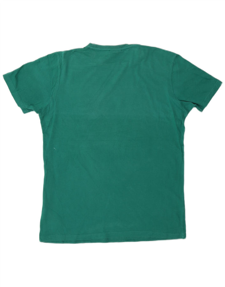 Ellesse Herren Grafik-T-Shirt-Oberteil aus mittelgrüner Baumwolle