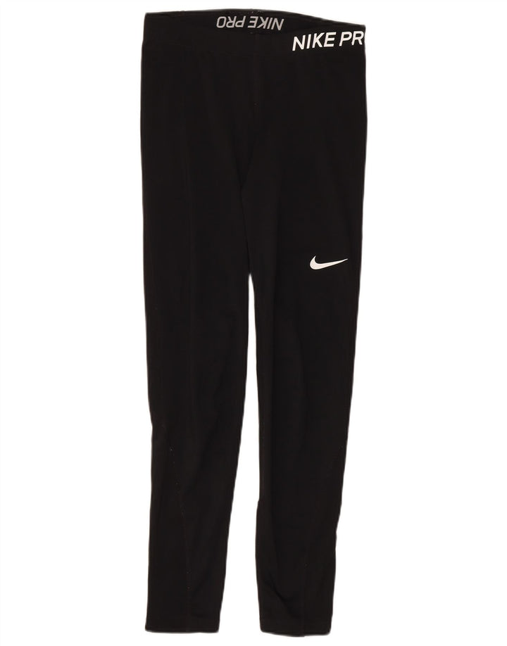 Nike Womens Slim Fit Leggings UK 14 Medium Black Polyester Sports