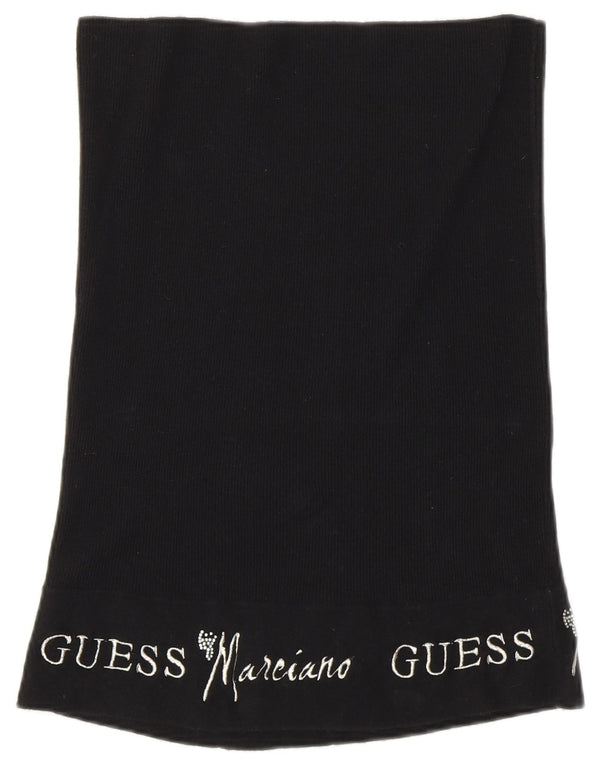 Guess By Marciano Fusta dreaptă tricot grafic pentru femei W30 Lână neagră medie