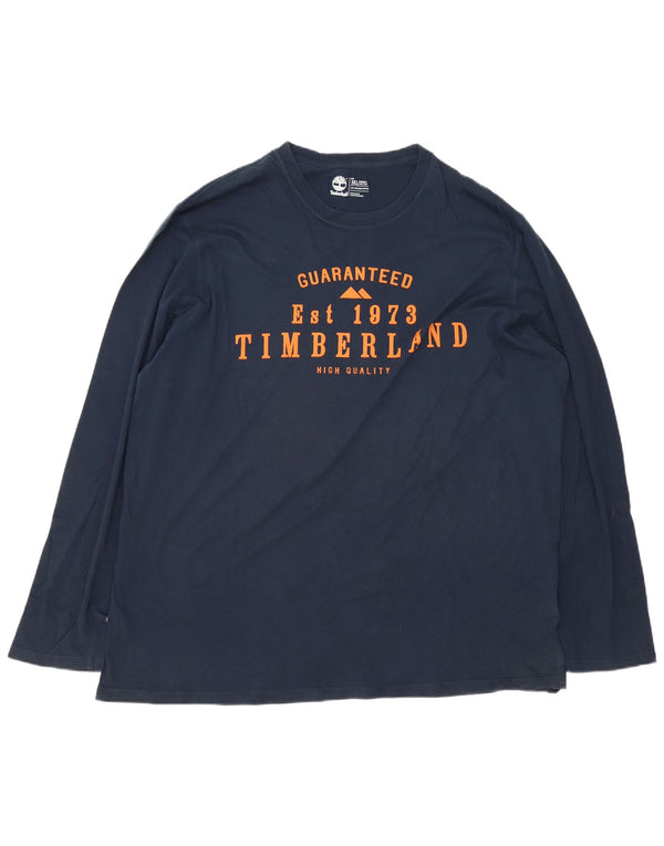 Мужской топ Timberland стандартного кроя с рисунком и длинным рукавом 3XL, темно-синий, хлопок