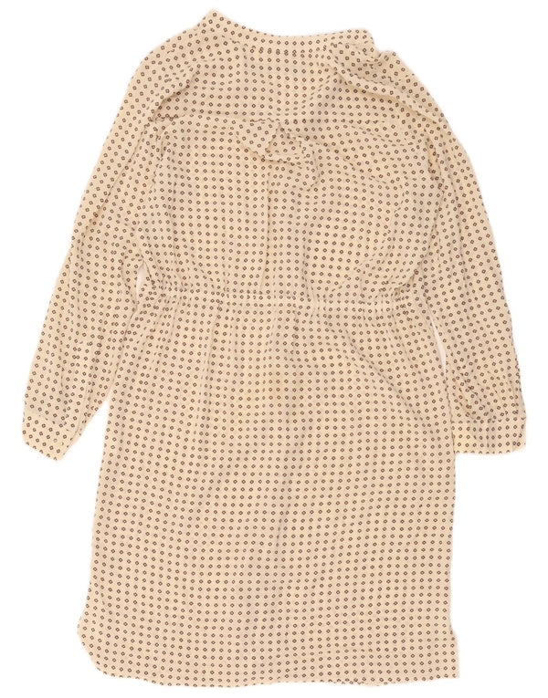 Zara Womens Shirt Dress UK 14 Medium Beige Spotted