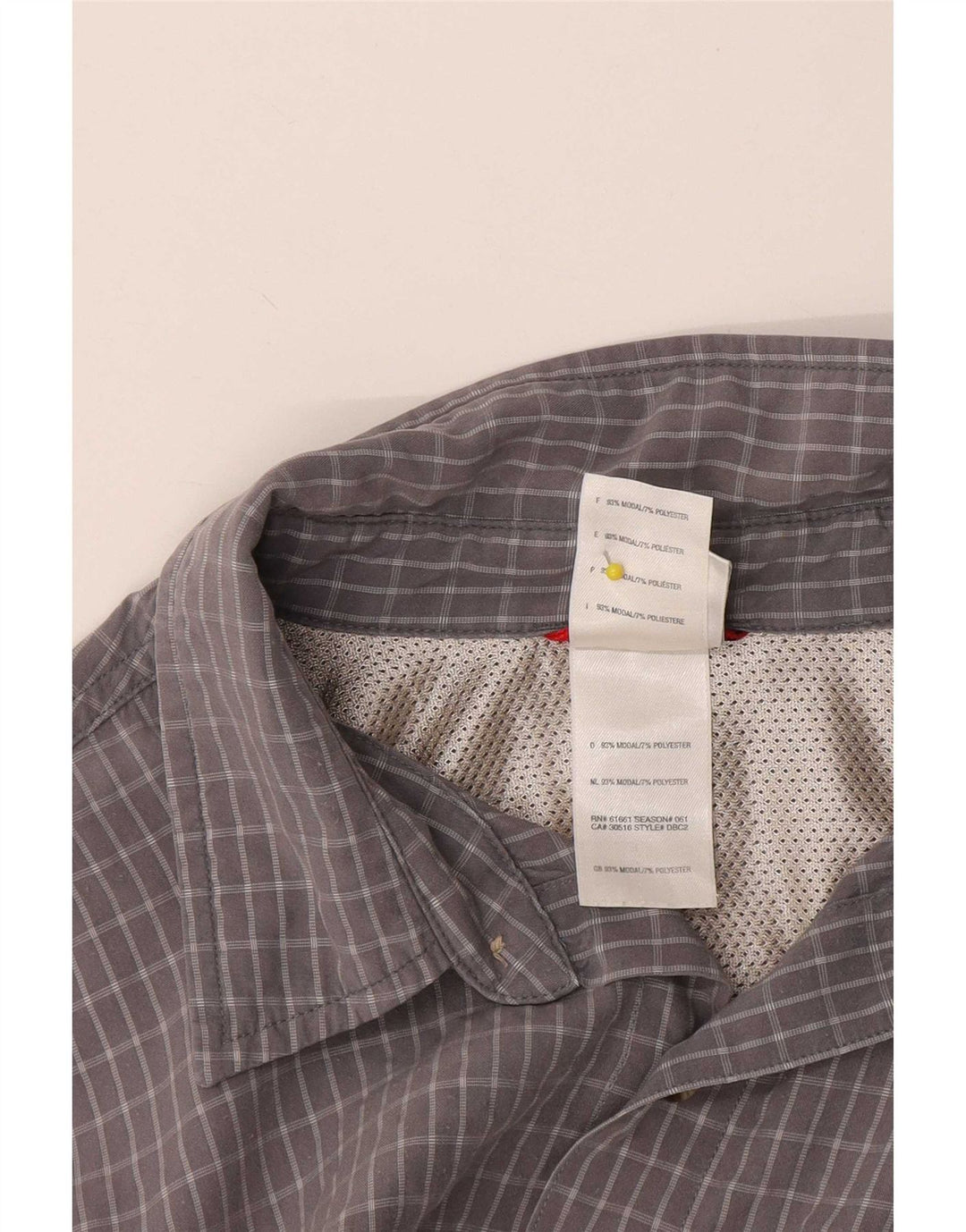 The North Face Mens Short Sleeve Shirt Medium Grey Check Modal