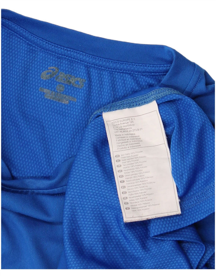 Asics Mens Graphic T-Shirt Top Medium Blue Polyester