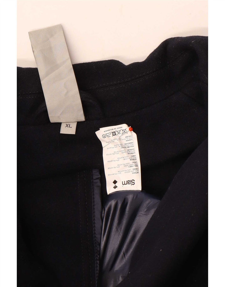 Płaszcz męski Slam Pea UK 42 XL, granatowy, wełniany