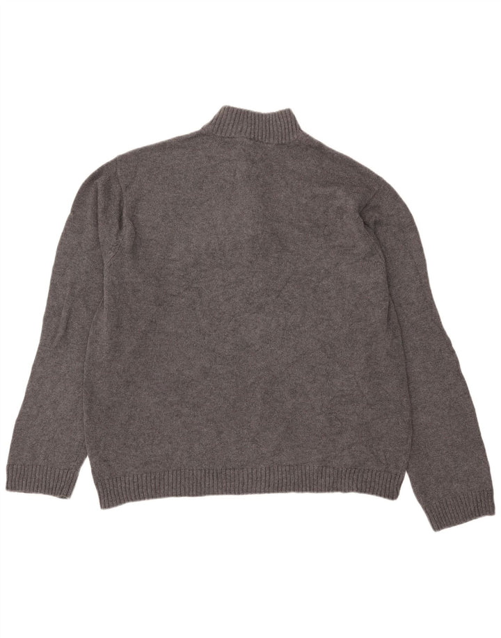 Chaps Herre Zip Neck Jumper Sweater XL Grå Bomuld