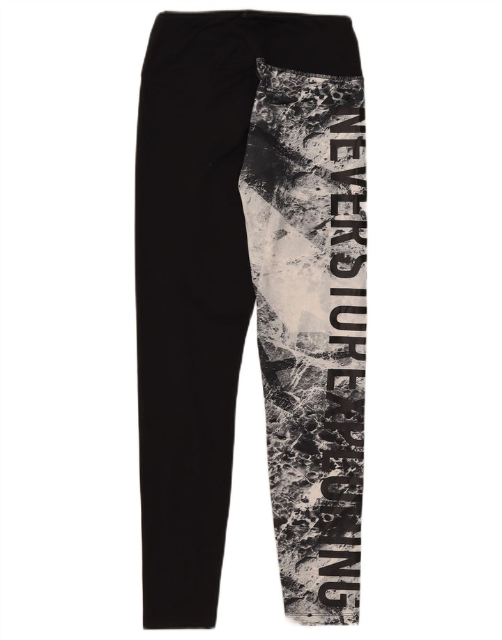 The North Face Womens Graphic Leggings UK 14 Medium Black Colourblock
