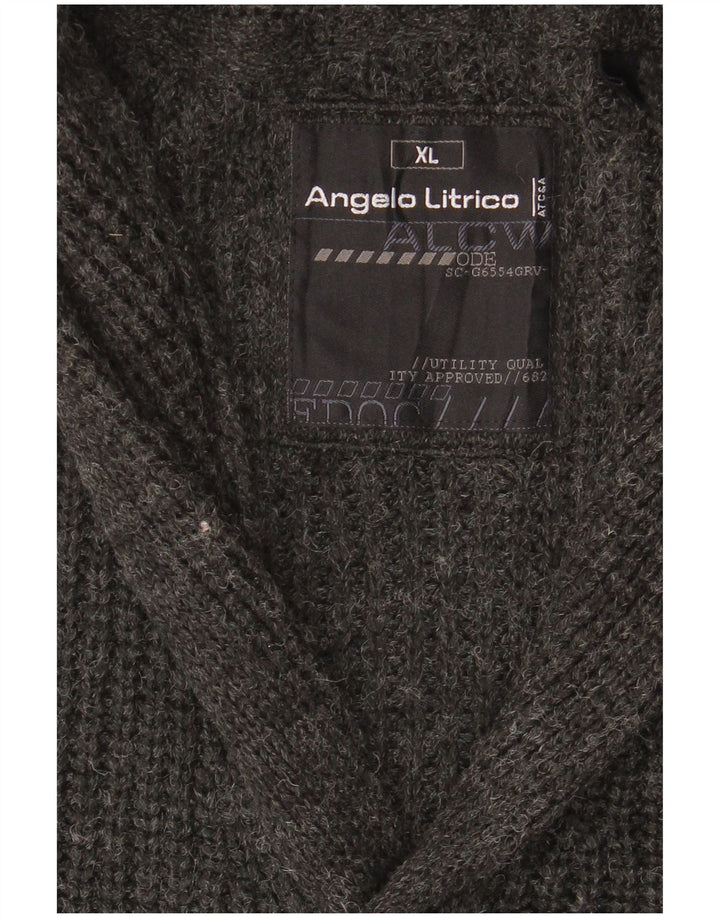 Angelo Litrico Mens Cardigan Sweater XL Grey Acrylic