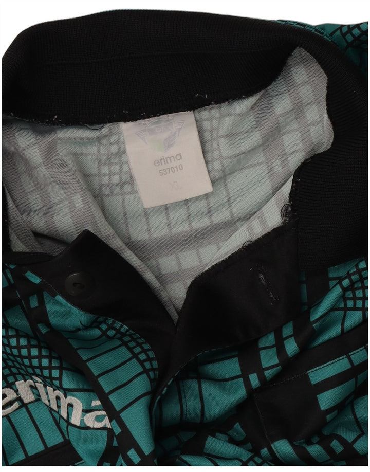 Erima Herren-Langarm-Poloshirt XL, grün kariertes Polyester