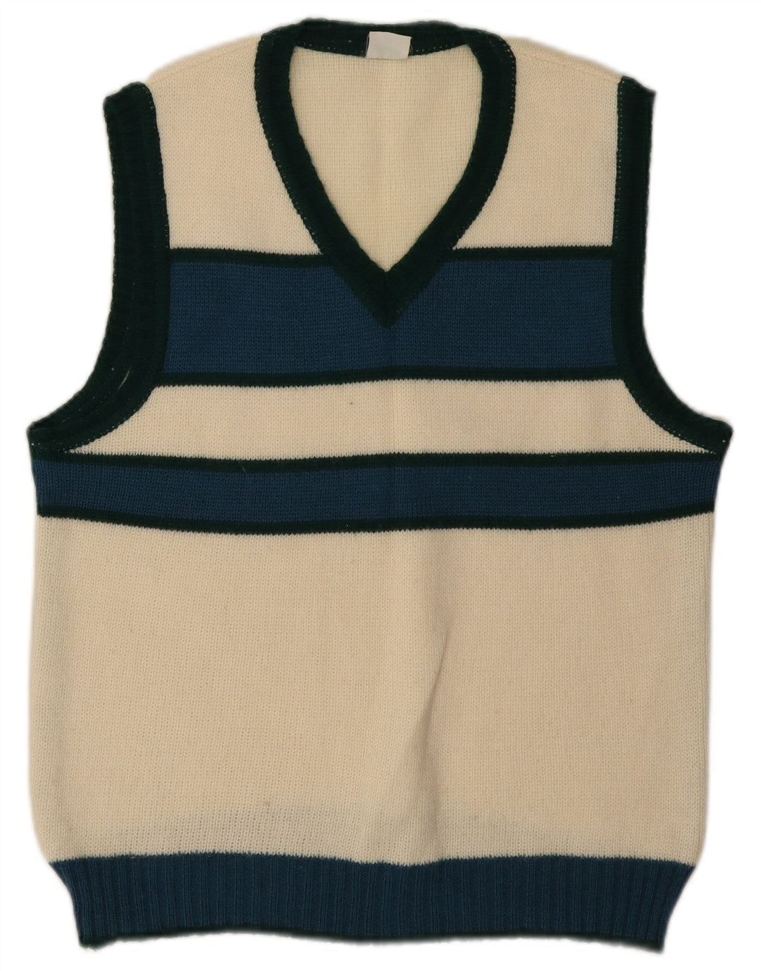 Vintage Womens Vest Tank Top IT 48 XL White Colourblock