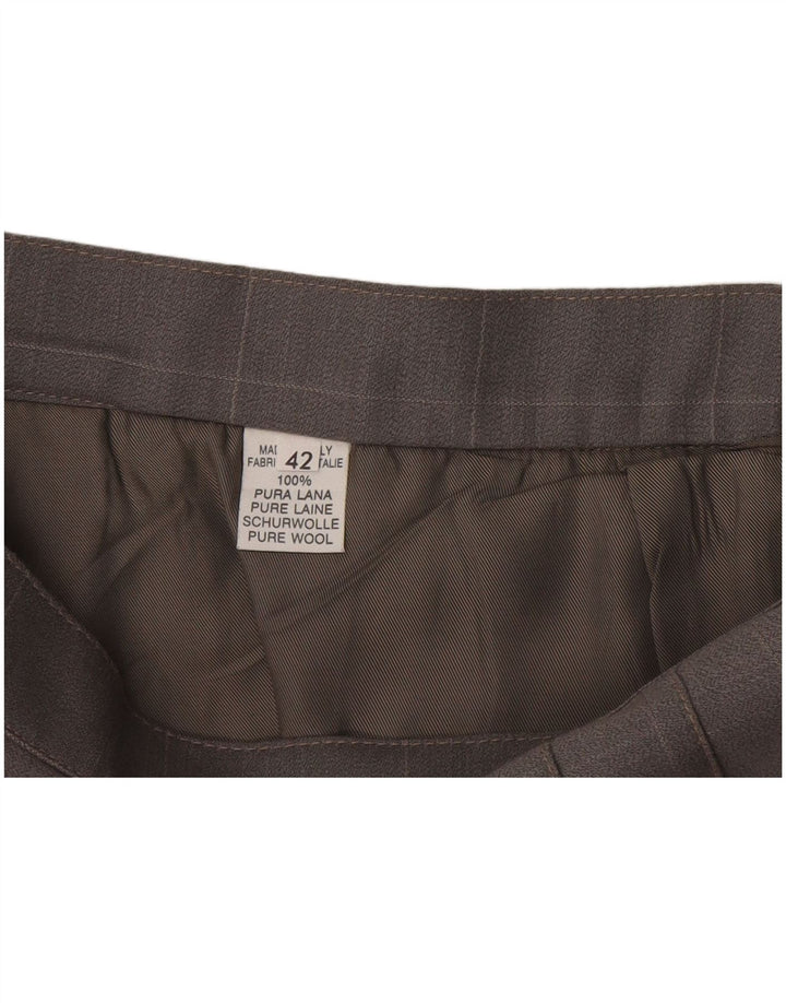 Vintage Damen Plissee Minirock IT 42 Medium W28 Grau karierte Wolle