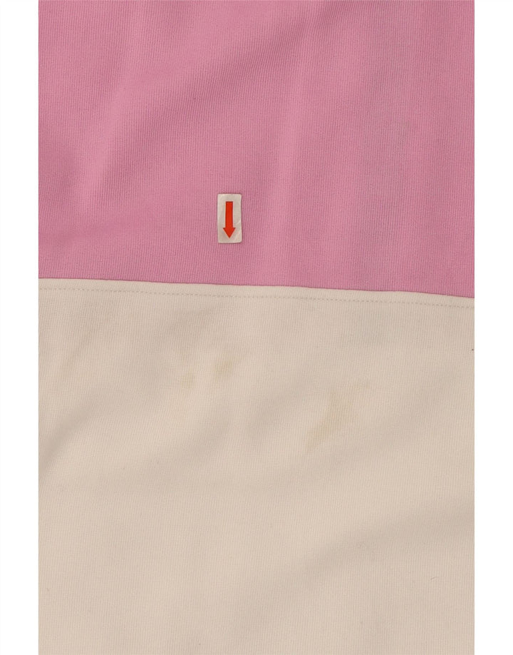 DKNY Womens Oversized Sweatshirt Jumper UK 16 Large Pink Colourblock Vintage Dkny and Second-Hand Dkny from Messina Hembry 