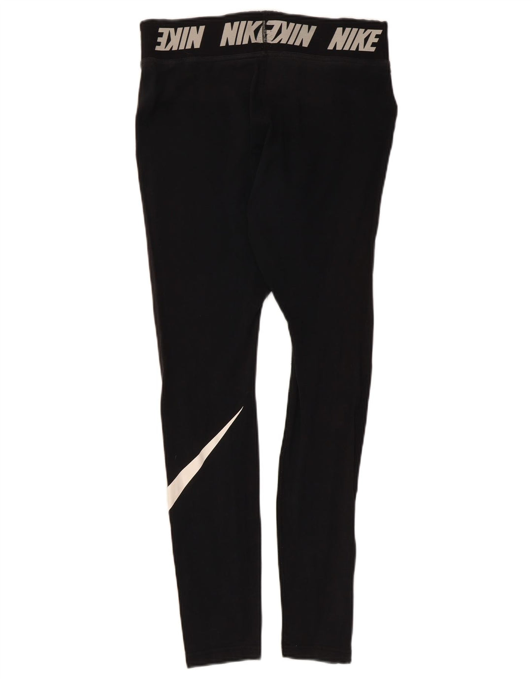 Nike Womens Graphic Leggings UK 12 Medium Black Cotton